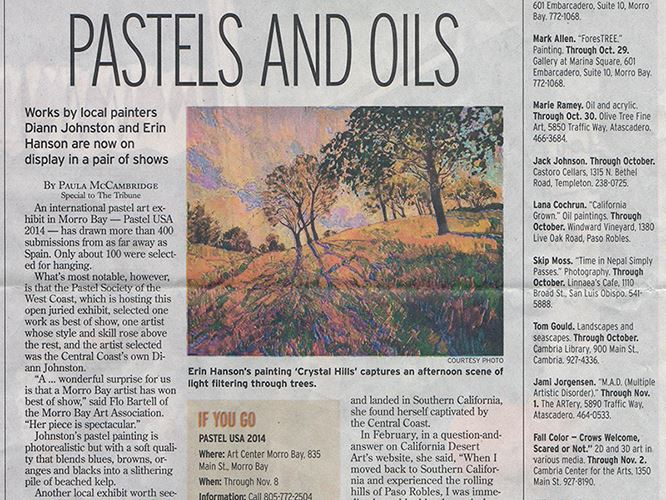 "Pastels and Oils" Article in The SLO Tribune
